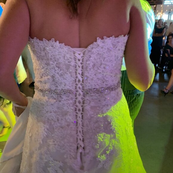 Beautiful Studded/Lace Up Strapless Wedding Dress - Picture 7 of 9